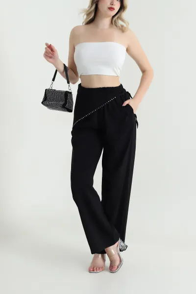 Siyah Suwet Modal Kumaş Kadın Pantolon 467093