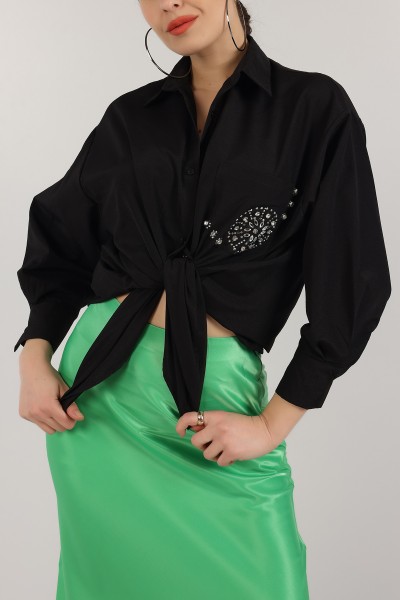 siyah-tas-islemeli-poplin-dokuma-gomlek-tunik-159248