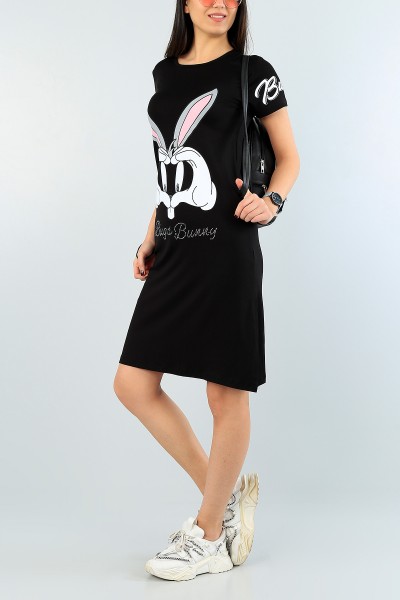 siyah-tas-islemeli-yirtmacli-elbise-60545