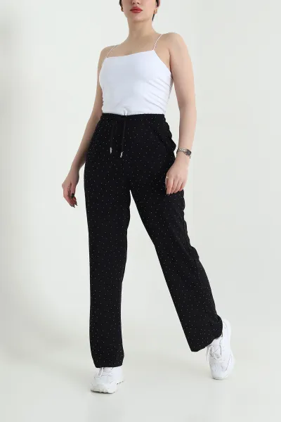 Siyah Taşlı Modal Kadın Pantolon 450843