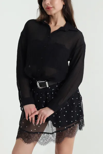 siyah-tek-cep-tencel-kadin-gomlek-456029