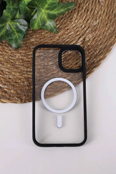 Siyah TeknoCase İPhone 11 Uyumlu Clear Lüx Case Serisi Lens Hediyeli Sert Silikon Telefon Kılıfı 430678
