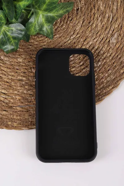 Siyah TeknoCase İPhone 11 Uyumlu Dlr Diamond Case Serisi Lens Hediyeli Premium Sert Silikon Telefon Kılıfı 430338