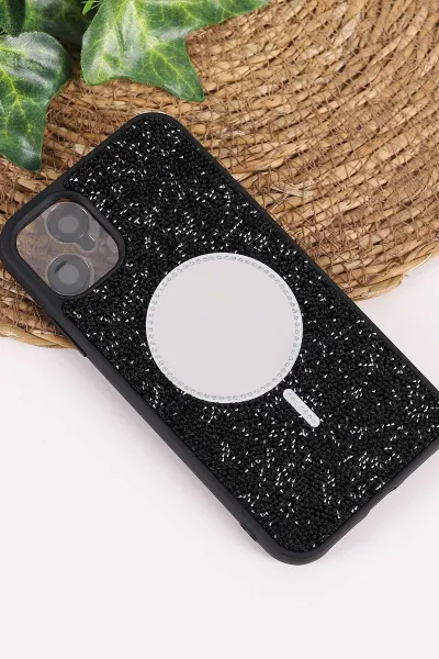 Siyah TeknoCase İPhone 11 Uyumlu Mirror Diamond Case Serisi Aynalı Sert Silikon Telefon Kılıfı 458471