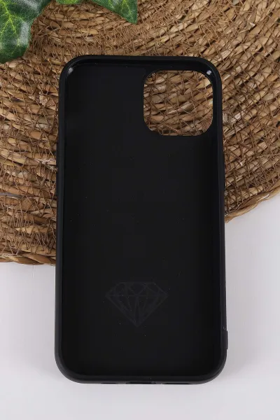 Siyah TeknoCase İPhone 13 Uyumlu Afra Diamond Case Serisi Lens Hediyeli Premium Sert Silikon Telefon Kılıfı 430503