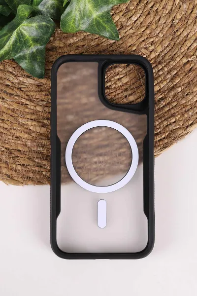 Siyah TeknoCase İphone 13 Uyumlu Matte Guard Serisi Lens Korumalı Silikon Telefon Kılıfı 472446
