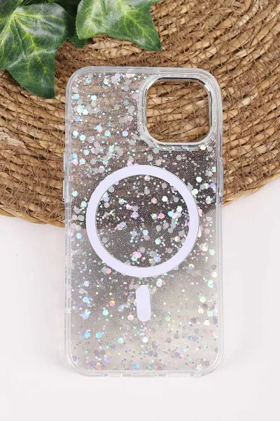 Siyah TeknoCase İPhone 13 Uyumlu Sortie Diamond Case Serisi Sert Silikon Telefon Kılıfı 457954