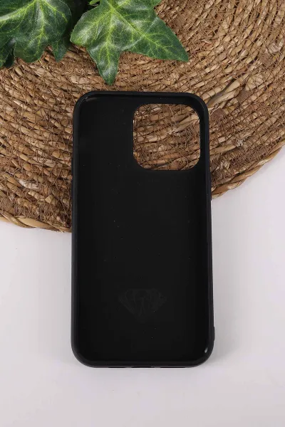 Siyah TeknoCase İPhone 14 Pro Max Uyumlu Afra Diamond Case Serisi Lens Hediyeli Premium Sert Silikon Telefon Kılıfı 430518
