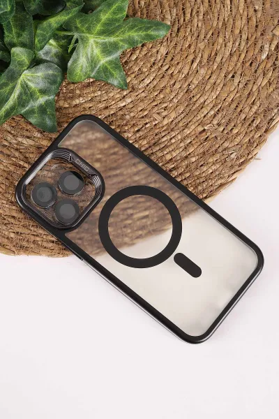 Siyah TeknoCase İphone 14 Pro Max Uyumlu Believe Serisi Lens Hediyeli Silikon Telefon Kılıfı 472503