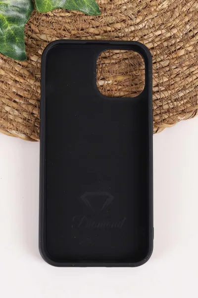 Siyah TeknoCase İPhone 14 Pro Max Uyumlu Ella Diamond Case Serisi Lens Hediyeli Sert Silikon Telefon Kılıfı 457737