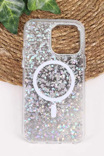 Siyah TeknoCase İPhone 14 Pro Max Uyumlu Sortie Diamond Case Serisi Sert Silikon Telefon Kılıfı 457968