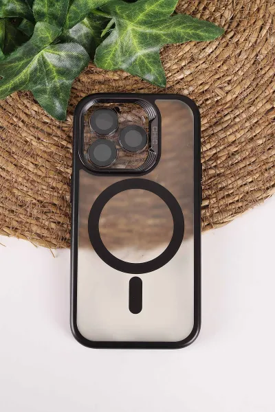 Siyah TeknoCase İphone 14 Pro Uyumlu Believe Serisi Lens Hediyeli Silikon Telefon Kılıfı 472498