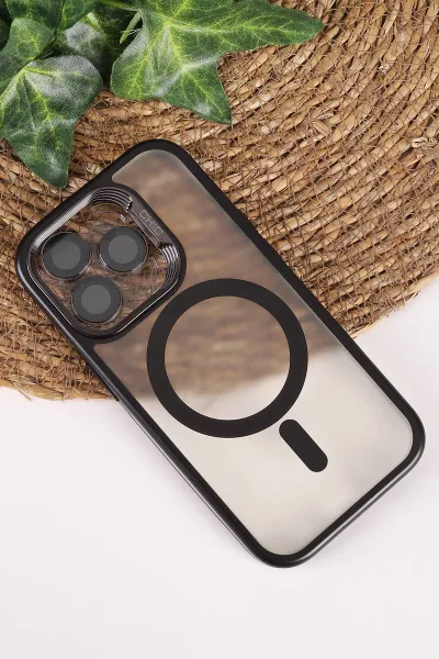 Siyah TeknoCase İphone 14 Pro Uyumlu Believe Serisi Lens Hediyeli Silikon Telefon Kılıfı 472498