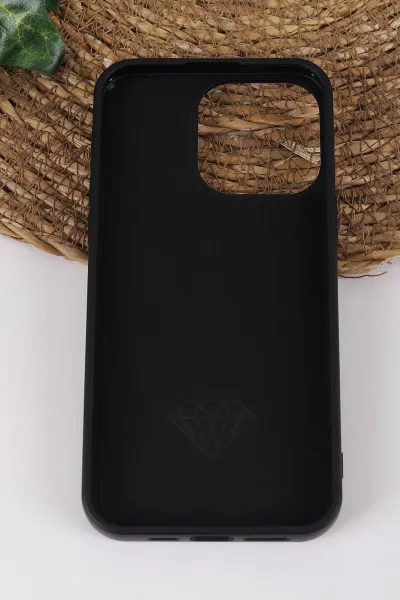 Siyah TeknoCase İPhone 15 Pro Max Uyumlu Afra Diamond Case Serisi Lens Hediyeli Premium Sert Silikon Telefon Kılıfı 430535