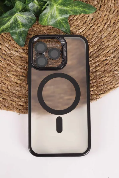 Siyah TeknoCase İphone 15 Pro Max Uyumlu Believe Serisi Lens Hediyeli Silikon Telefon Kılıfı 472523