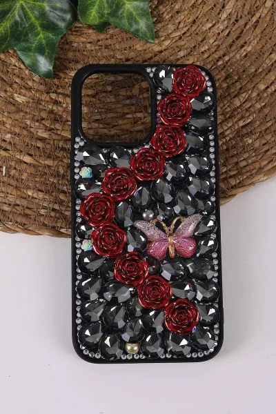 siyah-teknocase-iphone-15-pro-max-uyumlu-daisy-case-serisi-tasli-vakumlu-sert-silikon-telefon-kilifi-431077