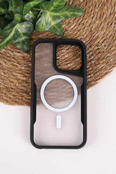 Siyah TeknoCase İphone 15 Pro Max Uyumlu Matte Guard Serisi Lens Korumalı Silikon Telefon Kılıfı 472458