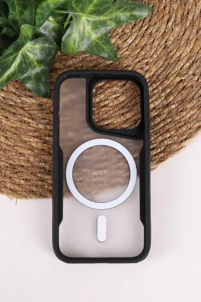 Siyah TeknoCase İphone 15 Pro Uyumlu Matte Guard Serisi Lens Korumalı Silikon Telefon Kılıfı 472452