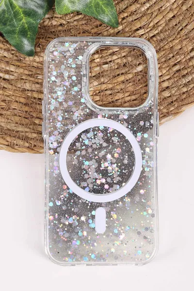 Siyah TeknoCase İPhone 15 Pro Uyumlu Sortie Diamond Case Serisi Sert Silikon Telefon Kılıfı 457976