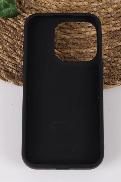 Siyah TeknoCase İPhone 15 Pro Uyumlu Viola Diamond Case Serisi Kartlıklı Lens Hediyeli Sert Silikon Telefon Kılıfı 430822