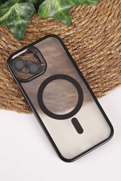 Siyah TeknoCase İphone 15 Uyumlu Believe Serisi Lens Hediyeli Silikon Telefon Kılıfı 472508