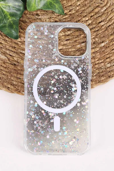 Siyah TeknoCase İPhone 15 Uyumlu Sortie Diamond Case Serisi Sert Silikon Telefon Kılıfı 457972