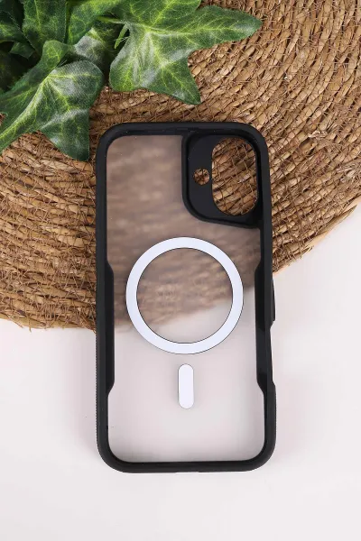 Siyah TeknoCase İphone 16 Plus Uyumlu Matte Guard Serisi Lens Korumalı Silikon Telefon Kılıfı 472481