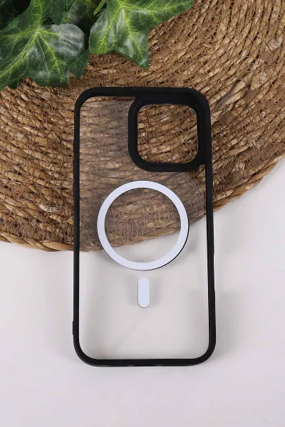Siyah TeknoCase İPhone 16 Pro Max Uyumlu Clear Lüx Case Serisi Lens Hediyeli Sert Silikon Telefon Kılıfı 430743