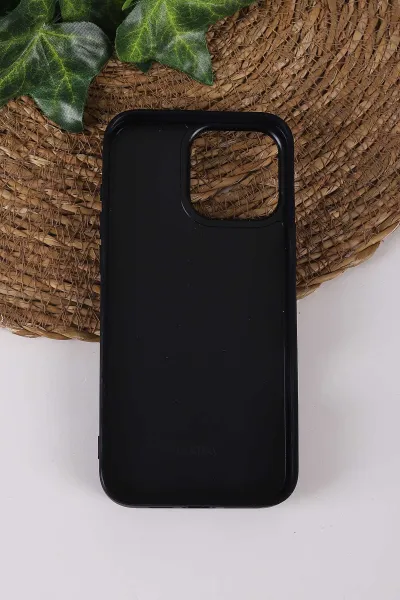 Siyah TeknoCase İPhone 16 Pro Max Uyumlu Daisy Case Serisi Taşlı Vakumlu Sert Silikon Telefon Kılıfı 431095