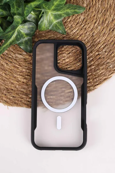 Siyah TeknoCase İphone 16 Pro Max Uyumlu Matte Guard Serisi Lens Korumalı Silikon Telefon Kılıfı 472486
