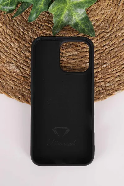 Siyah TeknoCase İPhone 16 Pro Max Uyumlu Nelly Diamond Serisi Taşlı Lens Hediyeli Sert Silikon Telefon Kılıfı 480957