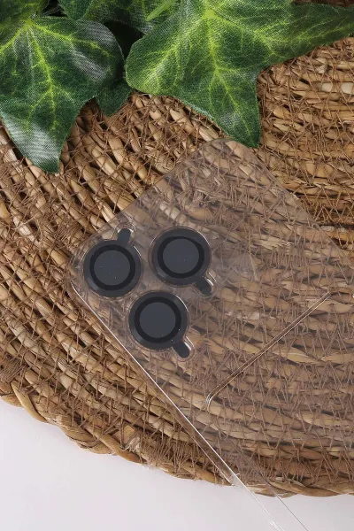 Siyah TeknoCase İPhone 16 Pro Uyumlu Creative Fiber Case Serisi Lens Hediyeli Vakumlu Sert Silikon Telefon Kılıfı 430921