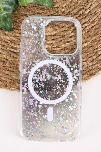 Siyah TeknoCase İPhone 16 Pro Uyumlu Sortie Diamond Case Serisi Sert Silikon Telefon Kılıfı 458002