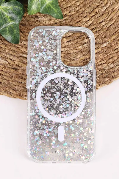 Siyah TeknoCase İPhone 16 Uyumlu Sortie Diamond Case Serisi Sert Silikon Telefon Kılıfı 457994