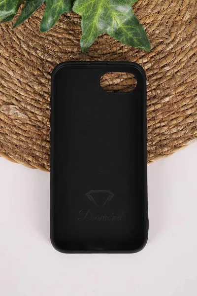 Siyah TeknoCase İPhone 16E & 17E Uyumlu Perfect Diamond Case Serisi Taşlı Lens Hediyeli Sert Silikon Telefon Kılıfı 480889