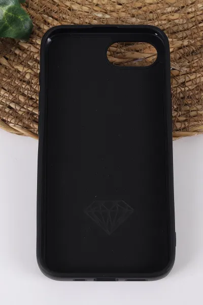 Siyah TeknoCase İPhone 16E Uyumlu Afra Diamond Case Serisi Lens Hediyeli Premium Sert Silikon Telefon Kılıfı 430555