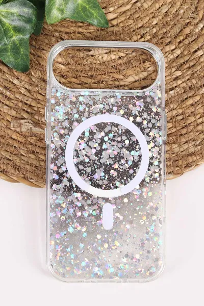 Siyah TeknoCase İPhone 17 Air Uyumlu Sortie Diamond Case Serisi Sert Silikon Telefon Kılıfı 458019