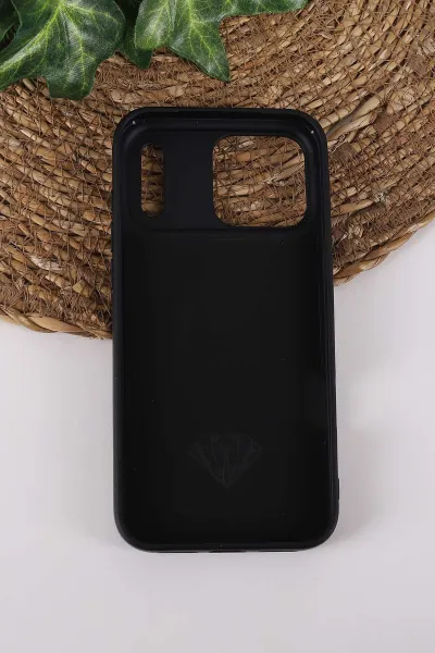 Siyah TeknoCase İPhone 17 Pro Max Uyumlu Afra Diamond Case Serisi Lens Hediyeli Premium Sert Silikon Telefon Kılıfı 430575
