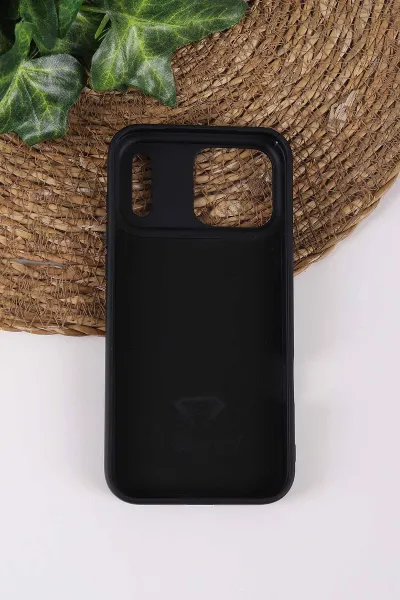 Siyah TeknoCase İPhone 17 Pro Max Uyumlu Dlr Diamond Case Serisi Lens Hediyeli Premium Sert Silikon Telefon Kılıfı 430409