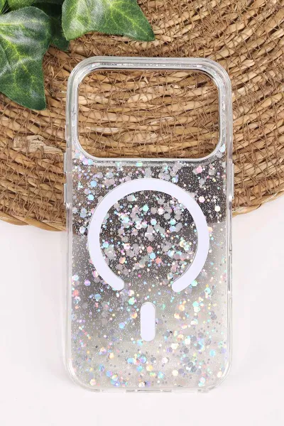 Siyah TeknoCase İPhone 17 Pro Uyumlu Sortie Diamond Case Serisi Sert Silikon Telefon Kılıfı 458010