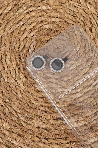 Siyah TeknoCase İPhone 17 Uyumlu Sortie Diamond Case Serisi Sert Silikon Telefon Kılıfı 458006