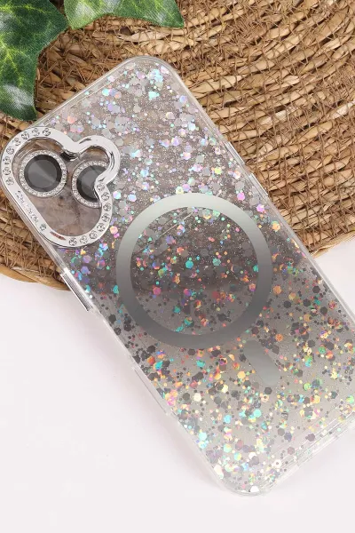 Siyah TeknoCase İPhone 17 Uyumlu Sortie Diamond Case Serisi Sert Silikon Telefon Kılıfı 458006