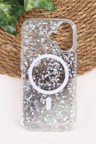 Siyah TeknoCase İPhone 17 Uyumlu Sortie Diamond Case Serisi Sert Silikon Telefon Kılıfı 458006