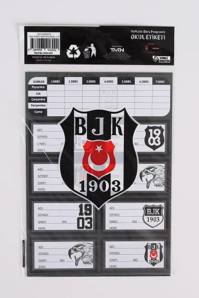 Siyah Tmn Taraftar Ders Programlı  3 Yaprak Okul Etiketi 486592