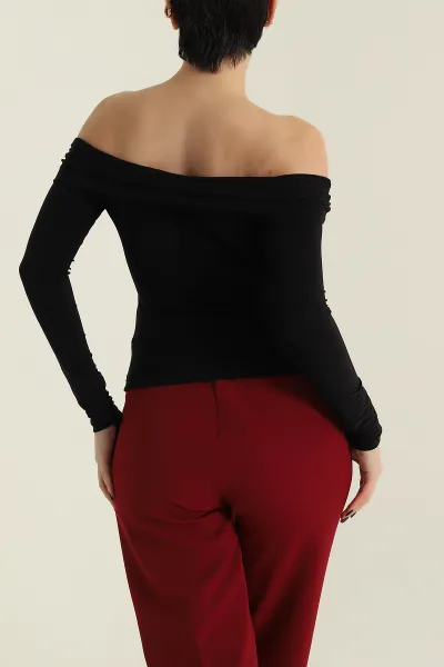 Siyah Toka Detay Sendy Kadın Bluz 424007