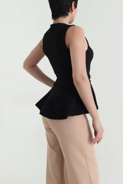 Siyah Tokalı Ottoman Kadın Bluz 462779