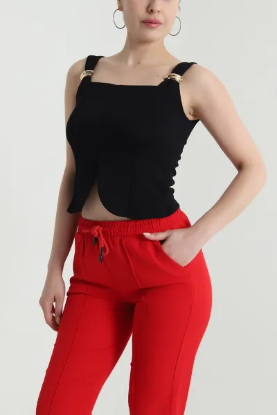 Siyah Tokalı Oysho Kadın Bluz 473512