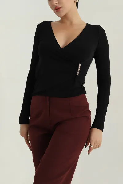Siyah Tokalı Sandy Kadın Bluz 405777