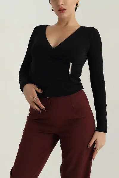 Siyah Tokalı Sandy Kadın Bluz 405777