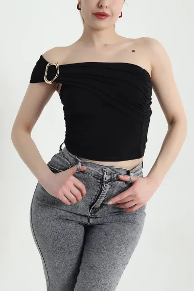 Siyah Tokalı Sandy Kadın Bluz 444319